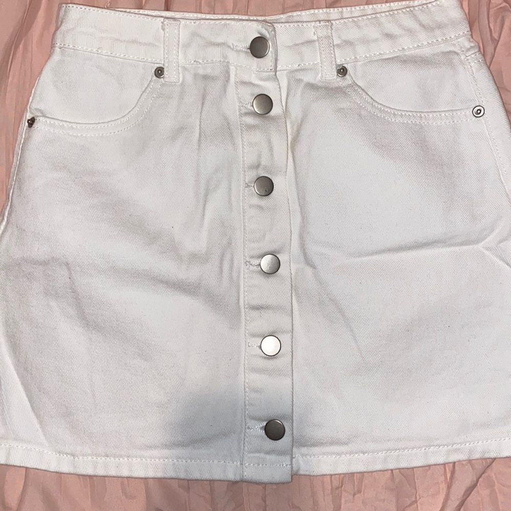 White Jean Skirt